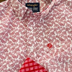 Wrangler George Straight Red and‎ White Paisley Men's Shirt